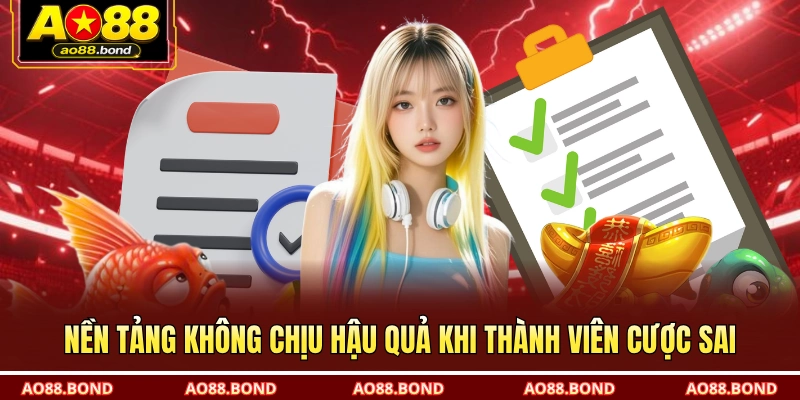 Nền tảng không chịu hậu quả khi thành viên cược sai